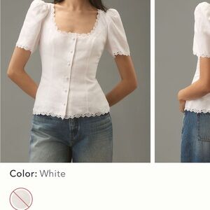 Reformation Anabella Linen Top